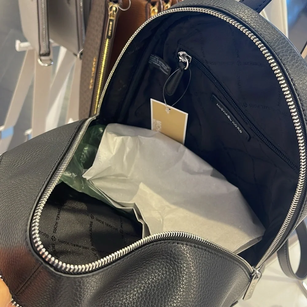 MICHAEL KORS Rhea Medium Pebbled Leather Zip Backpack
BLACK
NWT MK - Picture 8 of 16